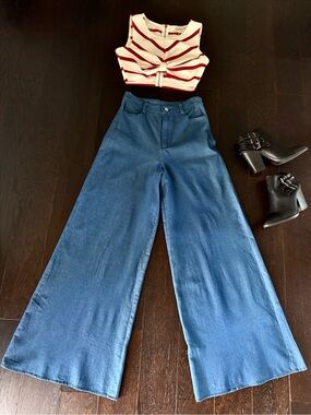 Denim Palazzo Pants